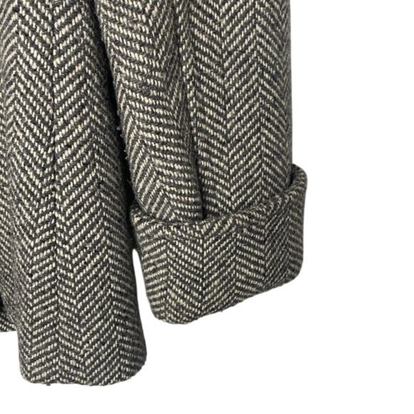 MODA International Gray White houndstooth Wool Blend Double Breast Coat Sz S - Picture 4 of 9